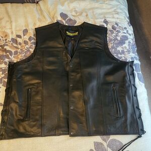 Black Leather Vest